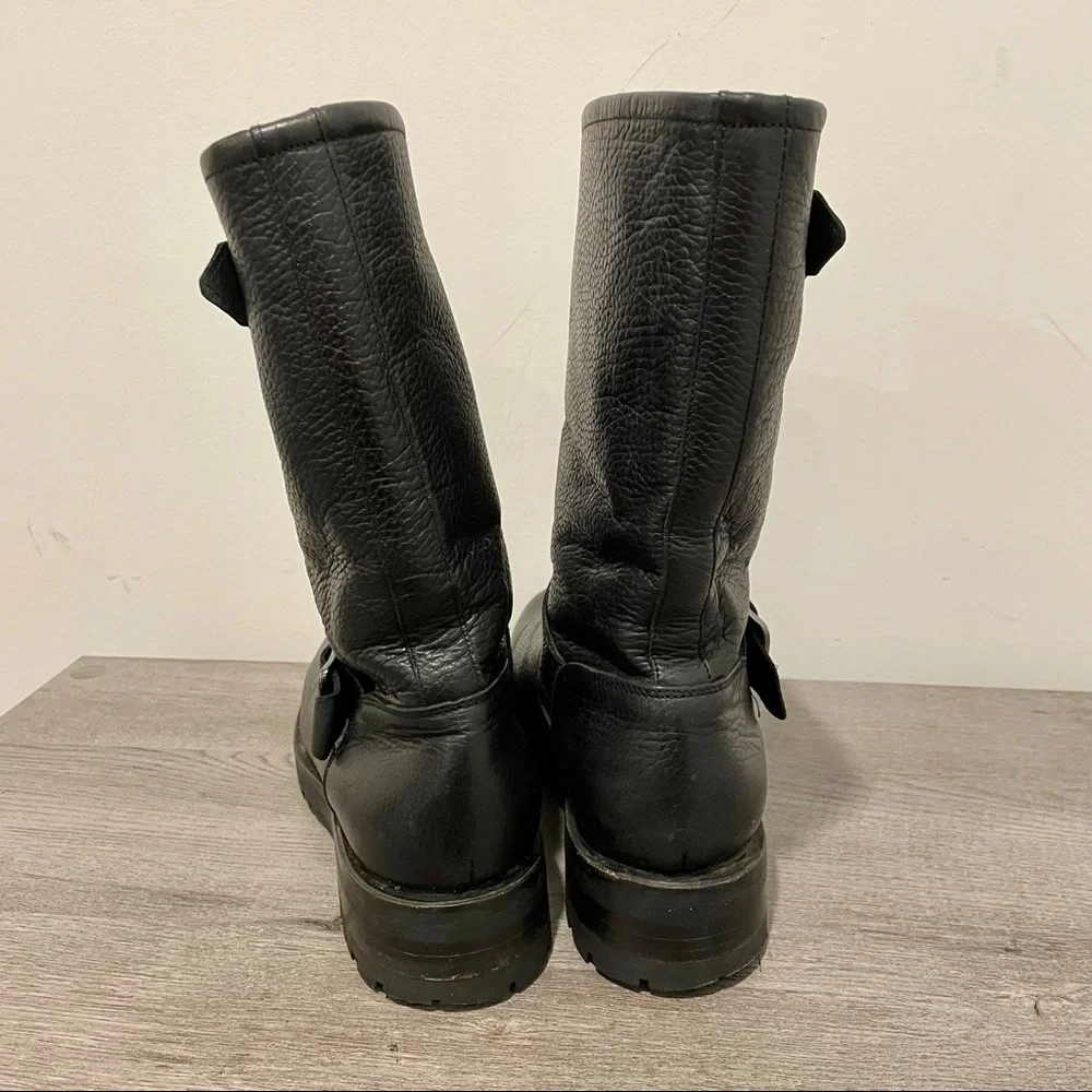 FRYE Natalie Mid Engineer Lug Shearling Boots - Picture 6 of 9